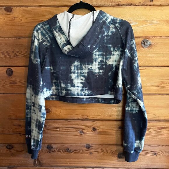 ADAM SELMAN Bleach Plaid Cropped Hoodie Size Small - Picture 5 of 9